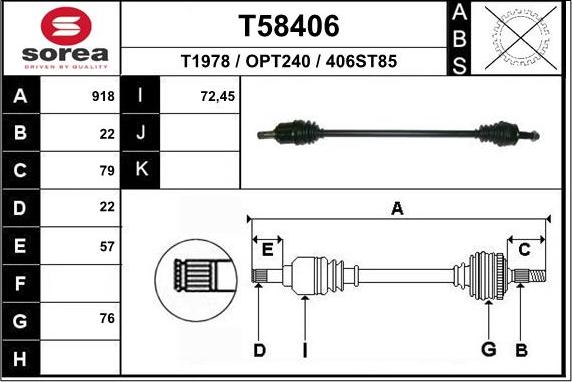 EAI T58406 - Приводний вал avtolavka.club