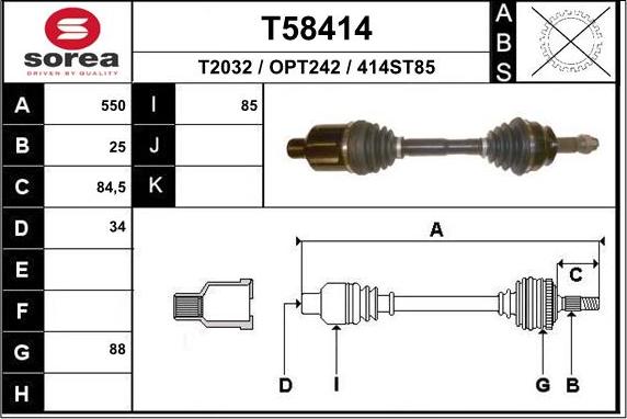 EAI T58414 - Приводний вал avtolavka.club