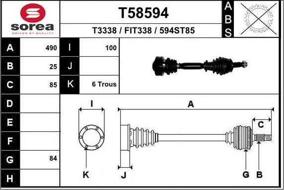 EAI T58594 - Приводний вал avtolavka.club