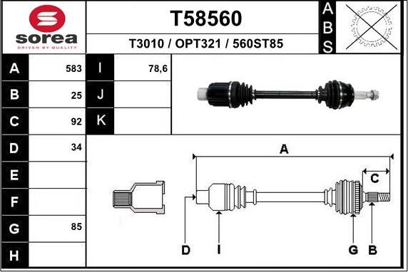 EAI T58560 - Приводний вал avtolavka.club