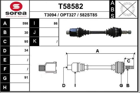 EAI T58582 - Приводний вал avtolavka.club