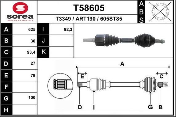 EAI T58605 - Приводний вал avtolavka.club