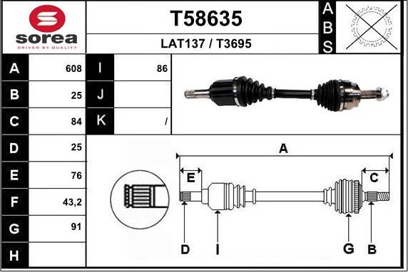 EAI T58635 - Приводний вал avtolavka.club