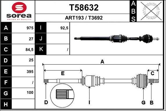 EAI T58632 - Приводний вал avtolavka.club