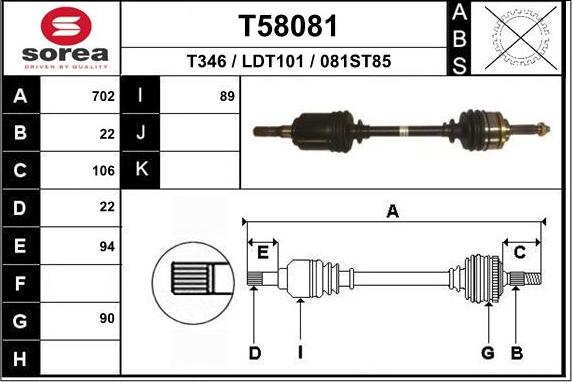 EAI T58081 - Приводний вал avtolavka.club