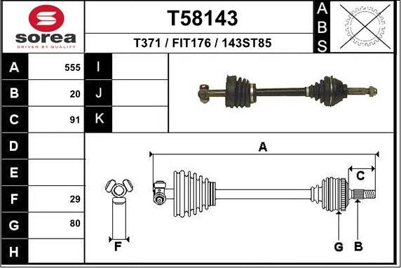 EAI T58143 - Приводний вал avtolavka.club