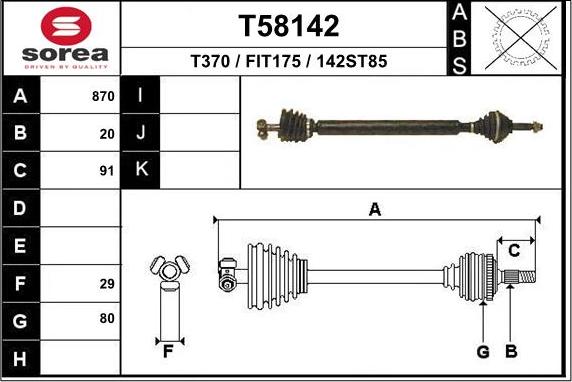 EAI T58142 - Приводний вал avtolavka.club