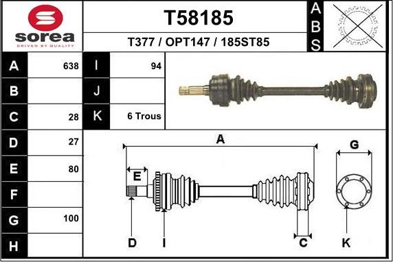 EAI T58185 - Приводний вал avtolavka.club