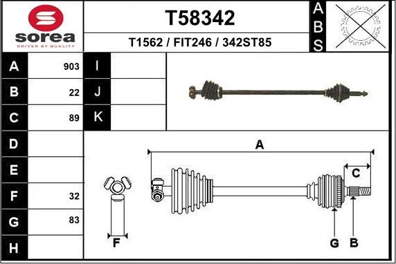 EAI T58342 - Приводний вал avtolavka.club