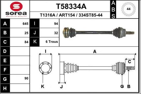 EAI T58334A - Приводний вал avtolavka.club