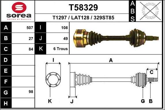 EAI T58329 - Приводний вал avtolavka.club