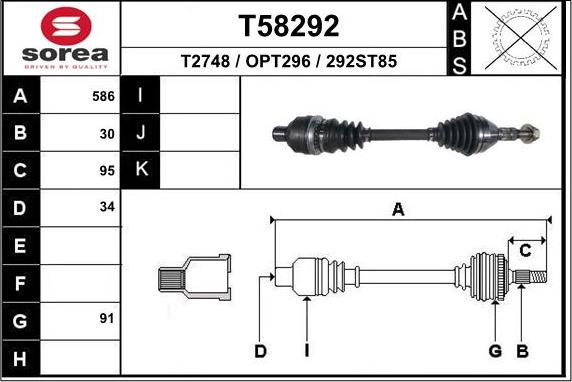 EAI T58292 - Приводний вал avtolavka.club