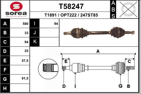 EAI T58247 - Приводний вал avtolavka.club