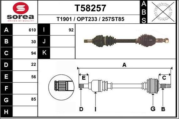 EAI T58257 - Приводний вал avtolavka.club