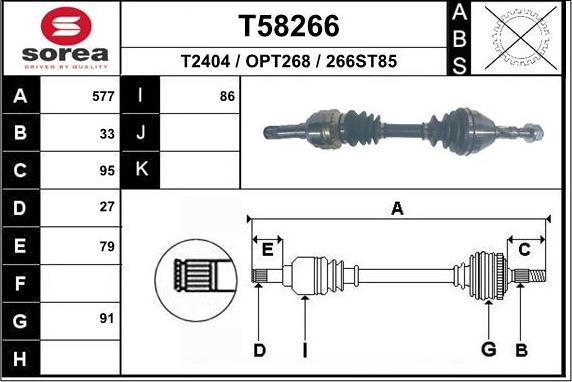 EAI T58266 - Приводний вал avtolavka.club