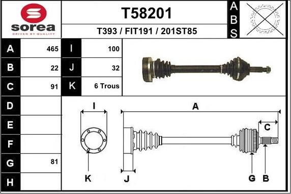 EAI T58201 - Приводний вал avtolavka.club