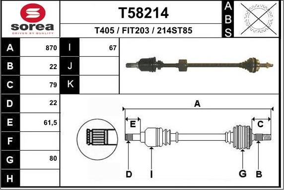 EAI T58214 - Приводний вал avtolavka.club