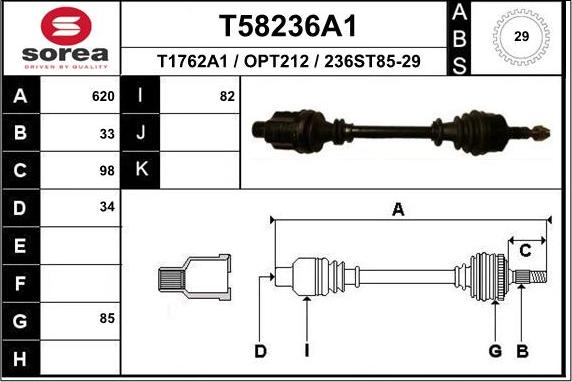 EAI T58236A1 - Приводний вал avtolavka.club