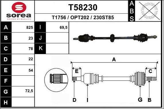 EAI T58230 - Приводний вал avtolavka.club