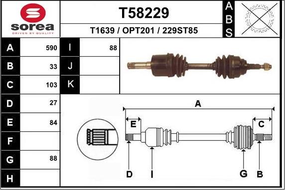 EAI T58229 - Приводний вал avtolavka.club