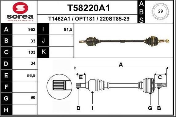 EAI T58220A1 - Приводний вал avtolavka.club