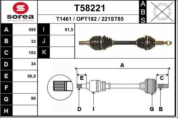 EAI T58221 - Приводний вал avtolavka.club