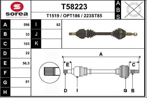 EAI T58223 - Приводний вал avtolavka.club