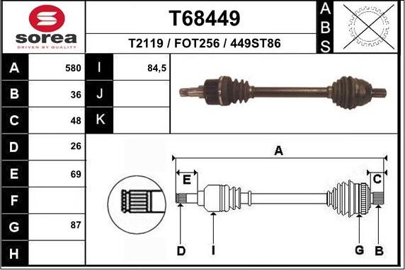 EAI T68449 - Приводний вал avtolavka.club