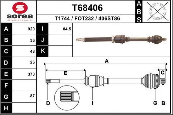 EAI T68406 - Приводний вал avtolavka.club