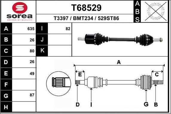 EAI T68529 - Приводний вал avtolavka.club