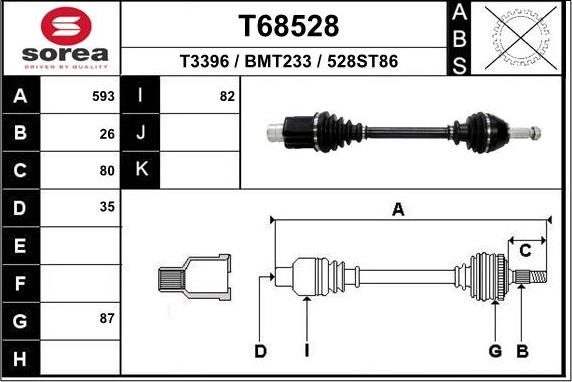 EAI T68528 - Приводний вал avtolavka.club