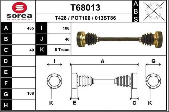 EAI T68013 - Приводний вал avtolavka.club