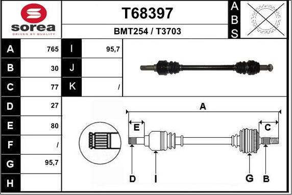 EAI T68397 - Приводний вал avtolavka.club