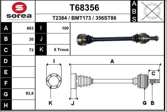 EAI T68356 - Приводний вал avtolavka.club