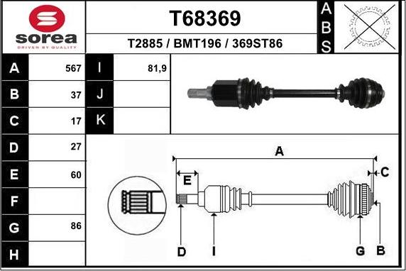 EAI T68369 - Приводний вал avtolavka.club