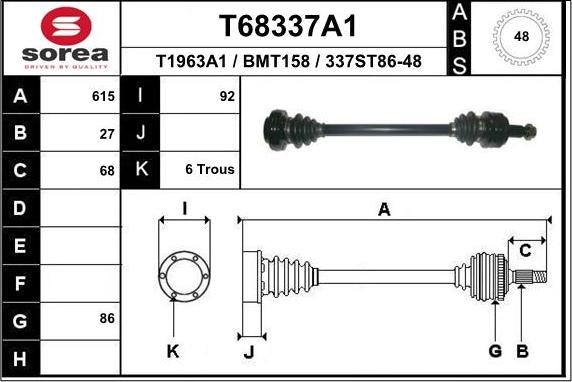 EAI T68337A1 - Приводний вал avtolavka.club