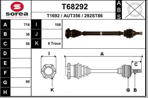 EAI T68292 - Приводний вал avtolavka.club