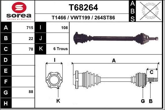 EAI T68264 - Приводний вал avtolavka.club