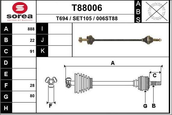 EAI T88006 - Приводний вал avtolavka.club