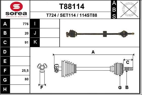 EAI T88114 - Приводний вал avtolavka.club