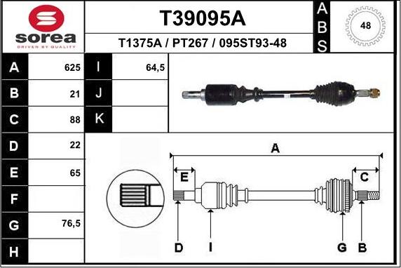 EAI T39095A - Приводний вал avtolavka.club