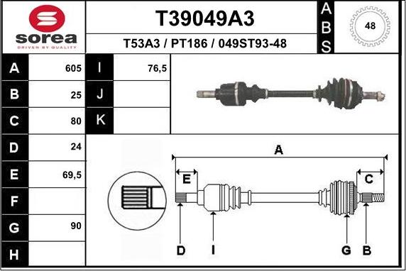 EAI T39049A3 - Приводний вал avtolavka.club