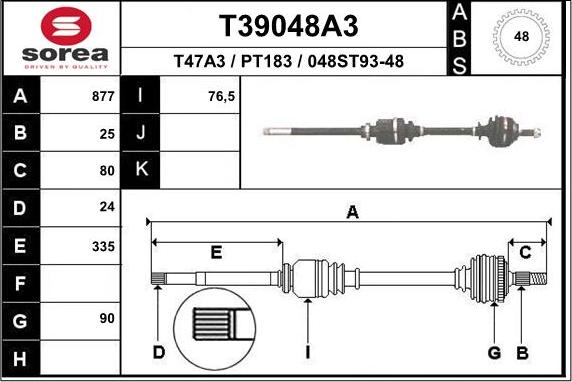 EAI T39048A3 - Приводний вал avtolavka.club