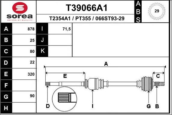 EAI T39066A1 - Приводний вал avtolavka.club