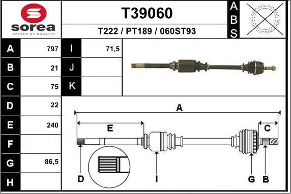 EAI T39060 - Приводний вал avtolavka.club