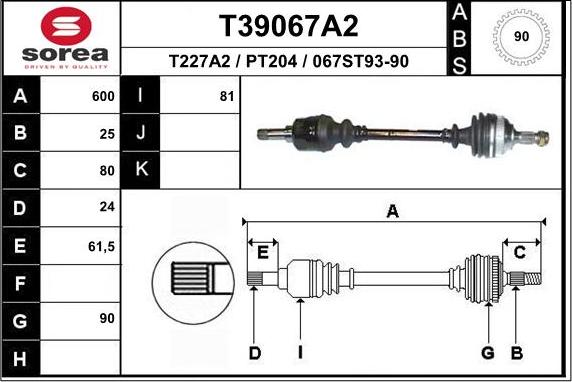 EAI T39067A2 - Приводний вал avtolavka.club