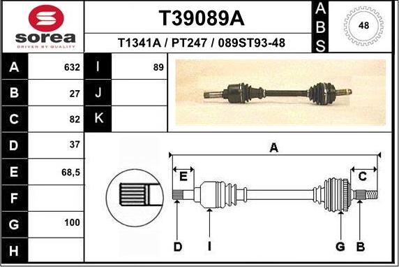 EAI T39089A - Приводний вал avtolavka.club