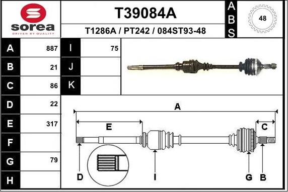 EAI T39084A - Приводний вал avtolavka.club