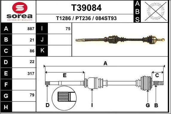 EAI T39084 - Приводний вал avtolavka.club