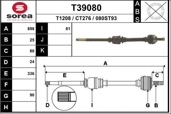 EAI T39080 - Приводний вал avtolavka.club